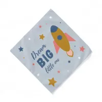 Dream Big Little One Cute Cartoon Space Rocket Bandana