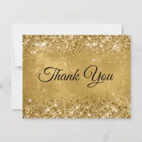 Glittery Gold 40th Birthday Thank You Card