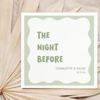 Sage Green Modern Welcome Party Rehearsal Dinner Napkins