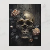 Skull and Roses Postcard