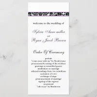 damask border purple Wedding program