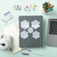 Snowflakes Opalescent Blue and Purple Sticker