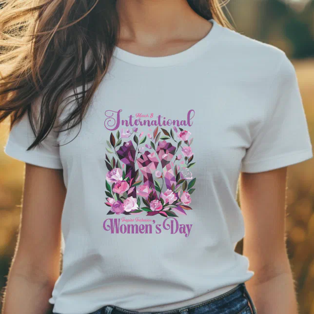 Floral Fists International Women's Day March 8 T-Shirt