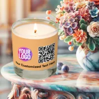 Business Logo Company Promotional QR Code Text Scented Candle