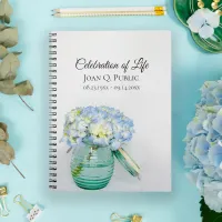 Blue Hydrangea Jar Celebration of Life Guest Book