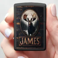 Moose In The Woods Sign Zippo Lighter