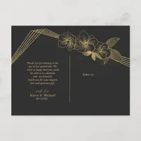 Gold Dust & Outlines Thank You Black/Gld ID835 Announcement Postcard