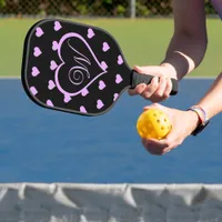 Fun and Flirty Pink Hearts Personalized  Pickleball Paddle