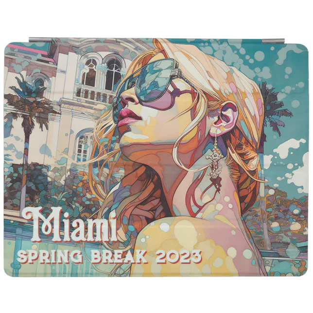 Blonde Sunglasses Miami Resort Pool Watercolor iPad Smart Cover