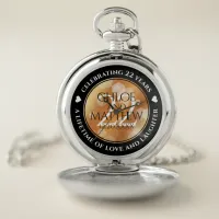 Elegant 22nd Copper Wedding Anniversary Pocket Watch