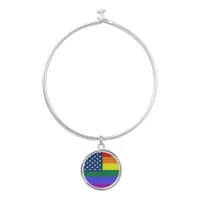 LGBT Pride American Flag with Stars Bangle Bracelet