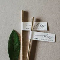 Straw Tag Drink Flag Modern Romantic Wedding Wrap  Wrap Around Label