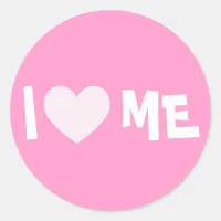 I LOVE ME CLASSIC ROUND STICKER