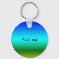 Your Name Sea Sky Blue Green Modern Gradient Keychain