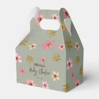 Boho Whimsical Floral Baby Shower Cute Flowers Favor Boxes