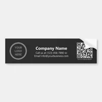 Custom Black Company Logo Promotional QR Code Bumper Sticker