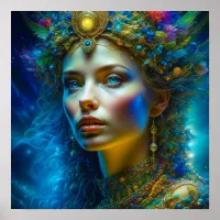 Ethereal Magical Fantasy Art Beautiful Goddess Poster