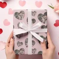 Romantic Photo Hearts Pink Gift Wrapping Paper