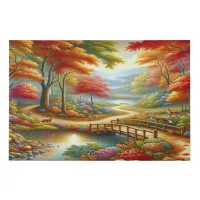 Enchanted Fantasy Autumn Forest Pathway | Faux Canvas Print