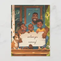 Father, Three Kids, and the Dog Postcard