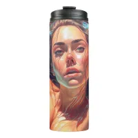 Beautiful Woman Under Water AI Art Thermal Tumbler