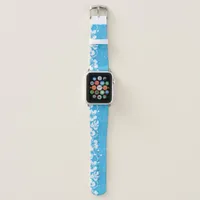 Turquoise Blue Tropical Hibiscus Flower Pattern Apple Watch Band