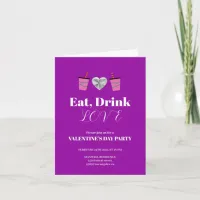 Silver Eat Drink and Love Valentine's Day party Invitation