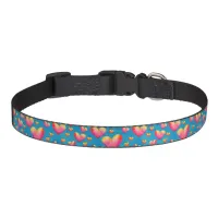 Multicolored Watercolor Hearts Pet Collar