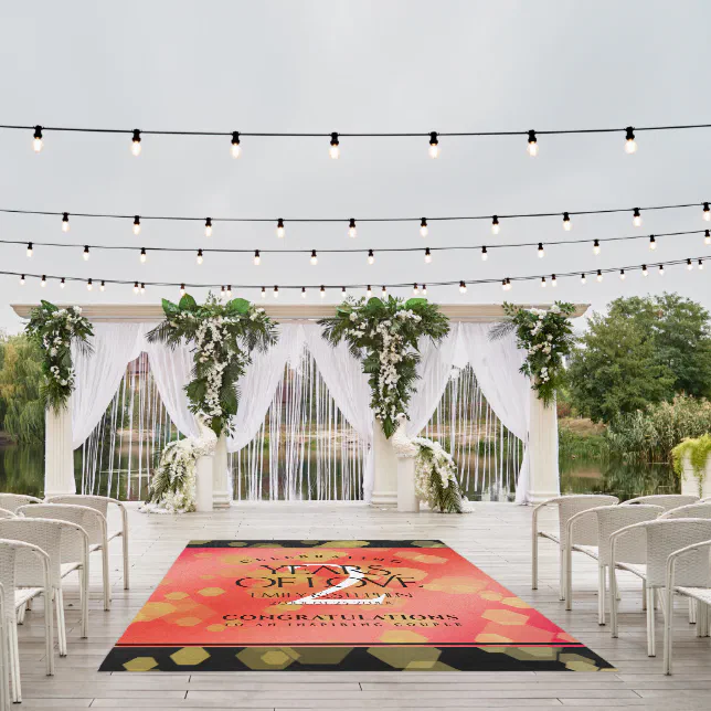 Elegant 2nd Garnet Wedding Anniversary Outdoor Rug