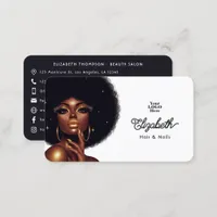 Bold Afro Glam Beauty Salon Business Branding Business Card