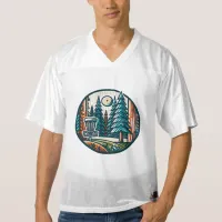 Disc Golf in the Woods Retro Vibe Art Men's Football Jersey