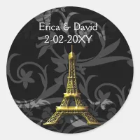 gold Eiffel Tower French wedding Seals