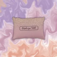 Elegant Rose Glitter Monogram Name | Accent Pillow