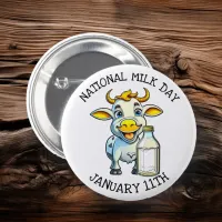 National Milk Day January 11th Button