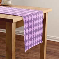 Fun Pink and Orchid Purple Harlequin Design  Short Table Runner