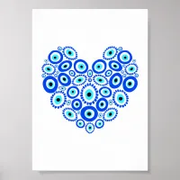 Romantic Greek Eye Symbolic Heart Poster