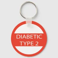 Diabetes type 2 keyring diabetic medical alert