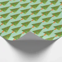 Stamped Christmas Trees Wrapping Paper