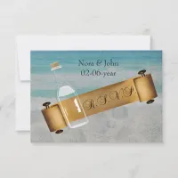 Message in a bottle Beach Wedding RSVP Card