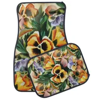 Graceful Stylish Gorgeous Vintage Pattern Pansies Car Floor Mat