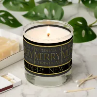 Black Gold Christmas Pattern#35b ID1009 Scented Candle