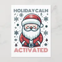 Customizable Holiday Calm Santa Postcard