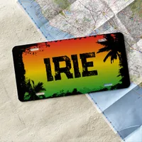 IRIE Jamaican Patois Tropical Palm Trees Car License Plate