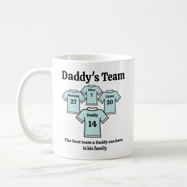 personalised mug for him, dads football team mug