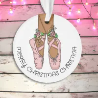 Christmas Ballet Slippers Personalized  Ceramic Or Ornament