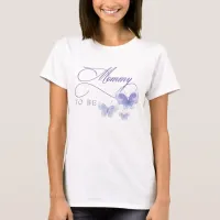 Purple Butterflies Mommy to Be Baby Shower T-Shirt