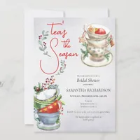 Christmas Season Bridal Shower Brunch Tea Party Invitation