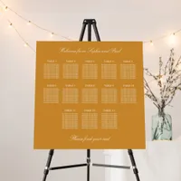 Golden Orange 13 Table Seating Chart Foam Board