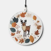 Elegant Minimalist Reindeer Botanical Fall  Wind Chime