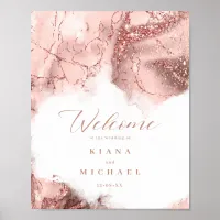 Marble Glitter Wedding Welcome Rose Gold ID644 Poster